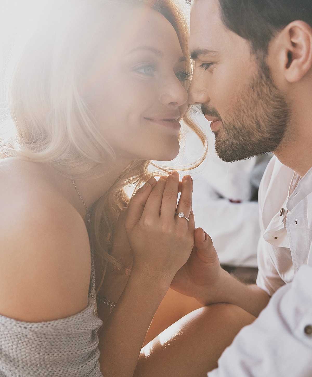 Couple sharing an intimate moment together.